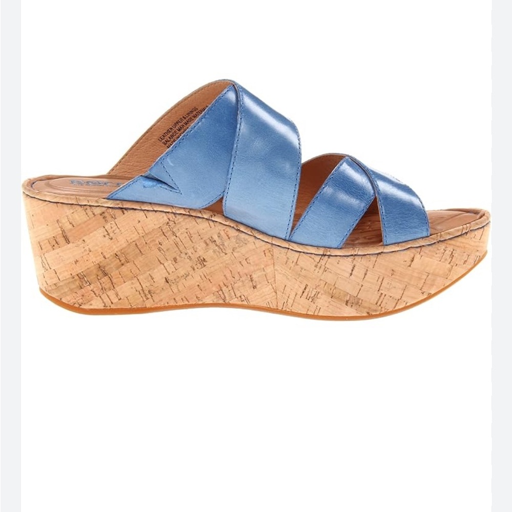 Born Kapiti Blue Burnished Wedge Sandal